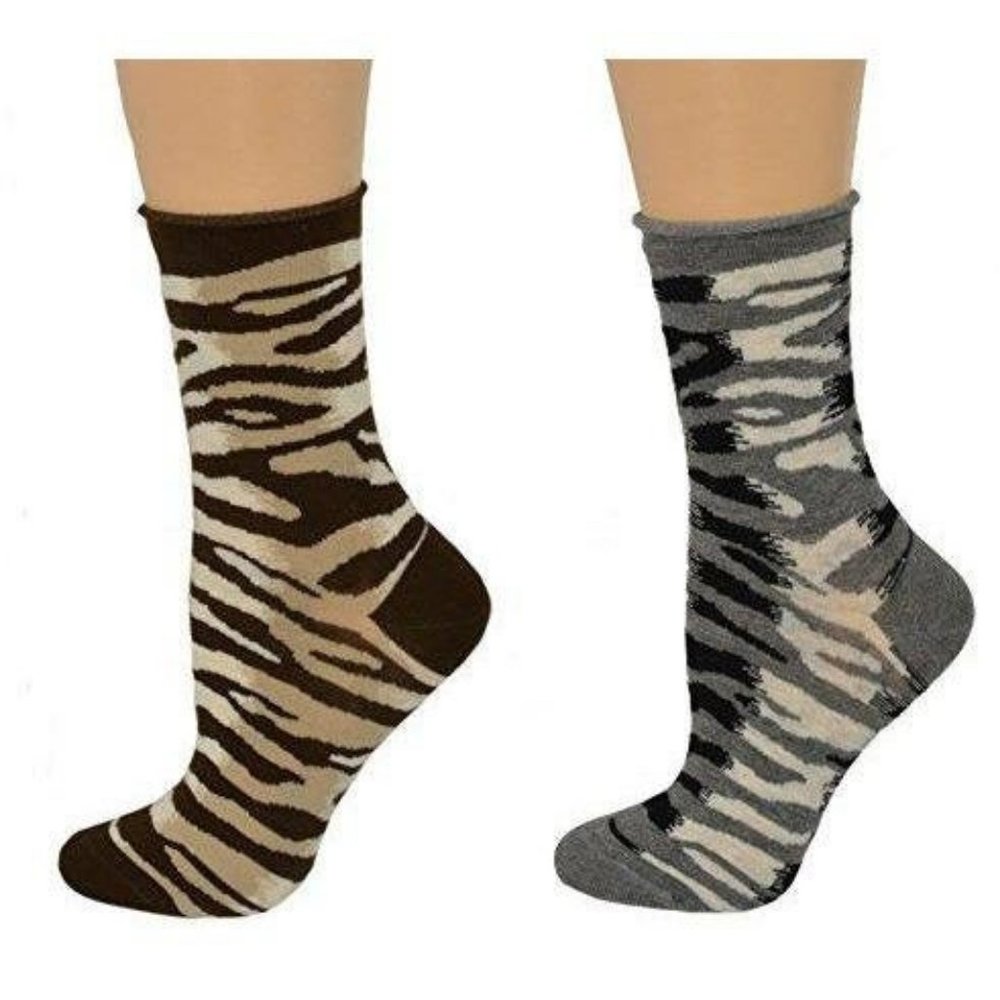 Sierra Socks Leopard Pattern Hi Anklet 2 Pr Socks